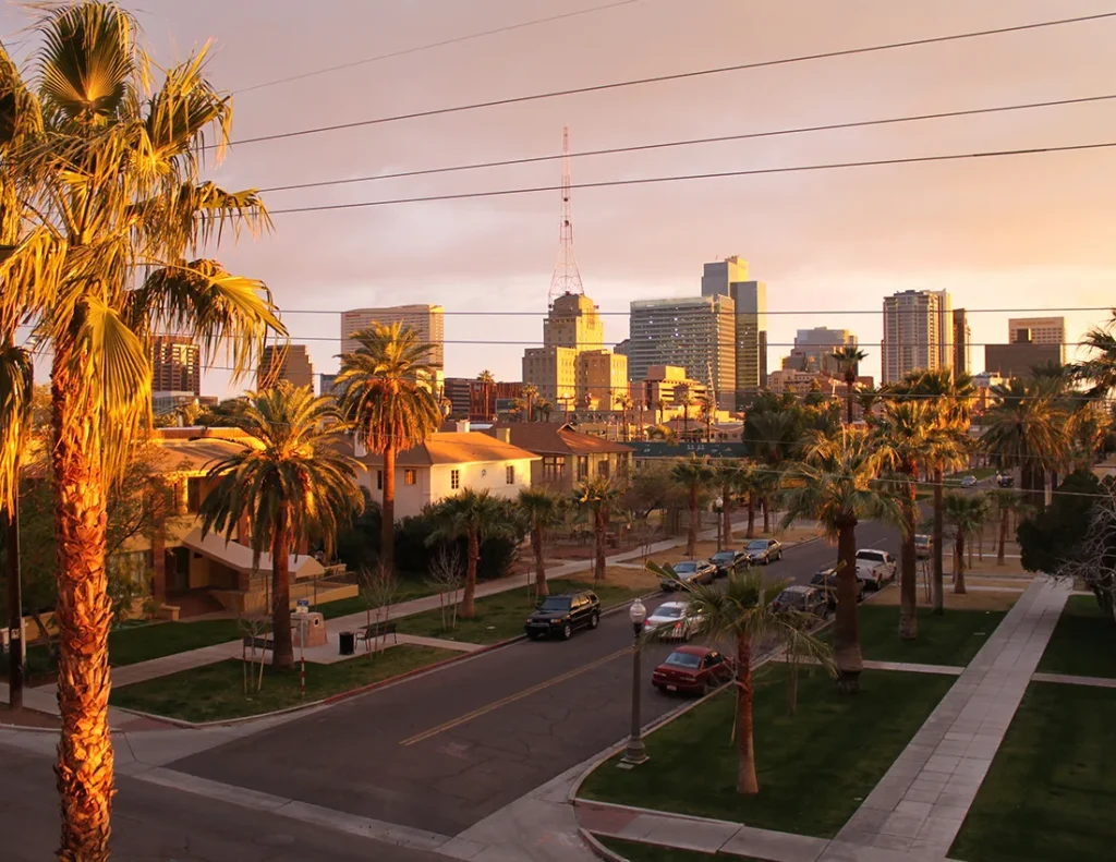 A view across downtown in the city
