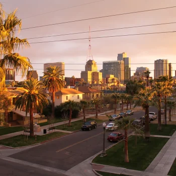 A view across downtown in the city